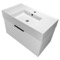 White Floating Bathroom Vanity, Modern, 32